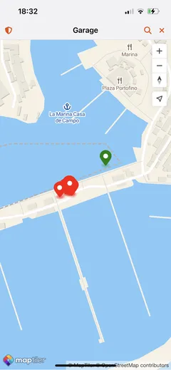 Aplicación móvil: mapa con la ubicación en vivo de los vehículos del garaje