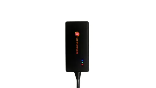 El rastreador GPS Eco Planeta IQ con sus tres luces de estado